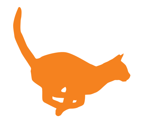Cat running illustration