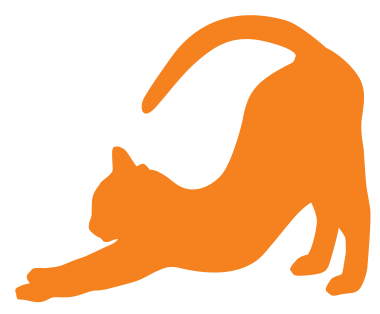 Cat stretching illustration