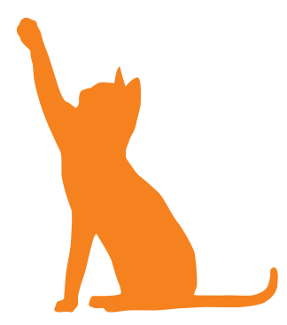 Cat pawing illustration